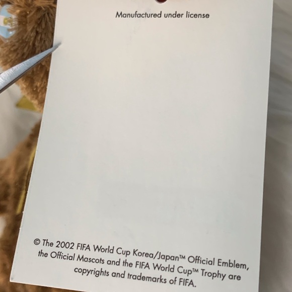 Ty (15)FIFA World Cup KoreaJapan Champion Brown and Gold Stuffed Animal Bear - Picture 3 of 10